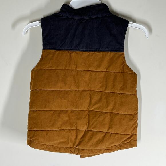 Tommy Bahama Vest Boys Size 5T Brown Navy Blue Corduroy Snap Front with Pockets - Picture 2 of 12